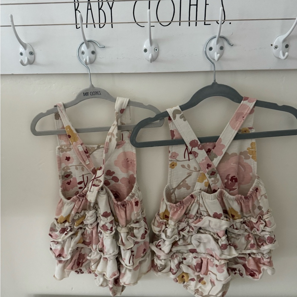 Twin girl rompers